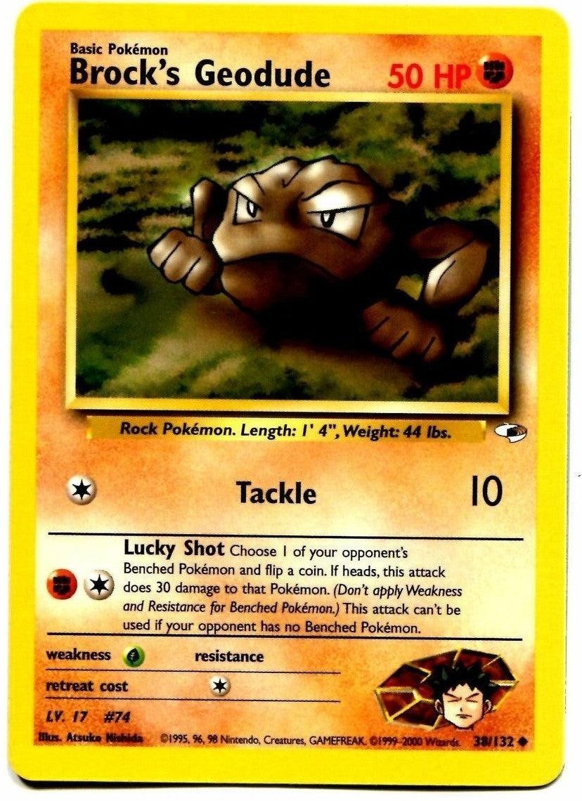 38, Fighting, Grass[×2], Gym Heroes Unlimited, Normal, Uncommon Brock's Geodude (38/132) [Gym Heroes Unlimited] - Trading Card World