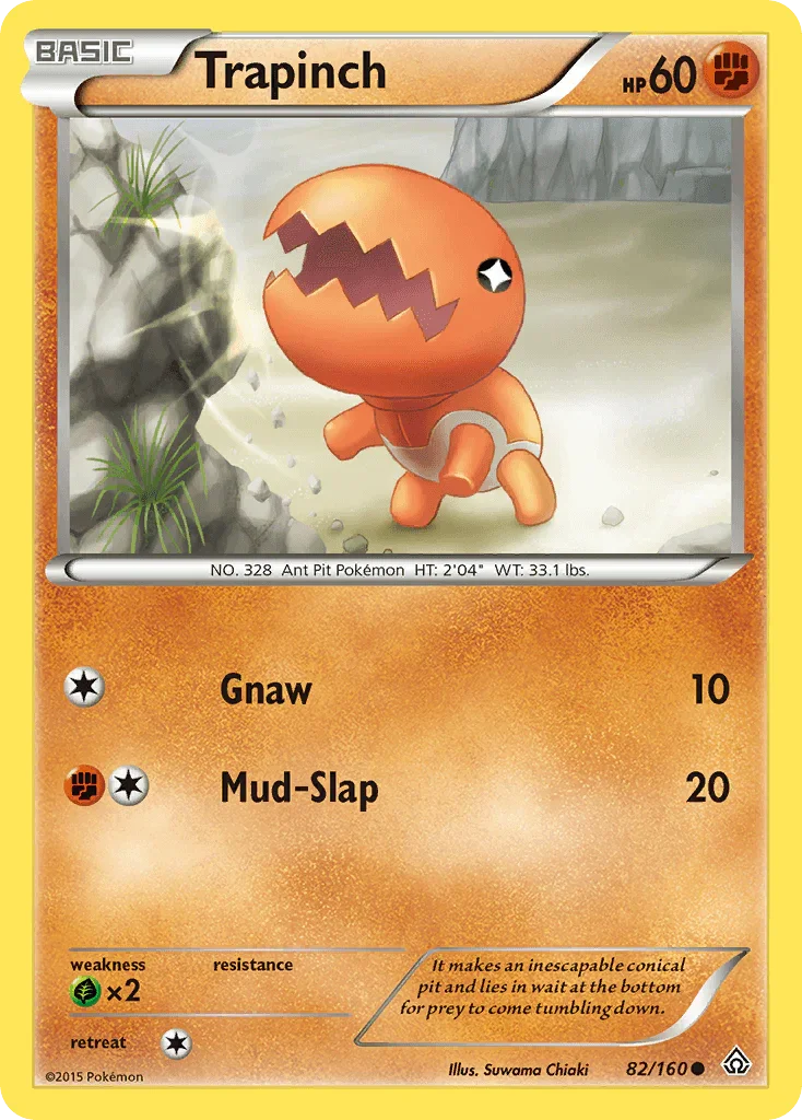 82, Common, Fighting, Grass[×2], Normal, Reverse Holofoil, XY: Primal Clash Trapinch (82/160) [XY: Primal Clash] - Trading Card World