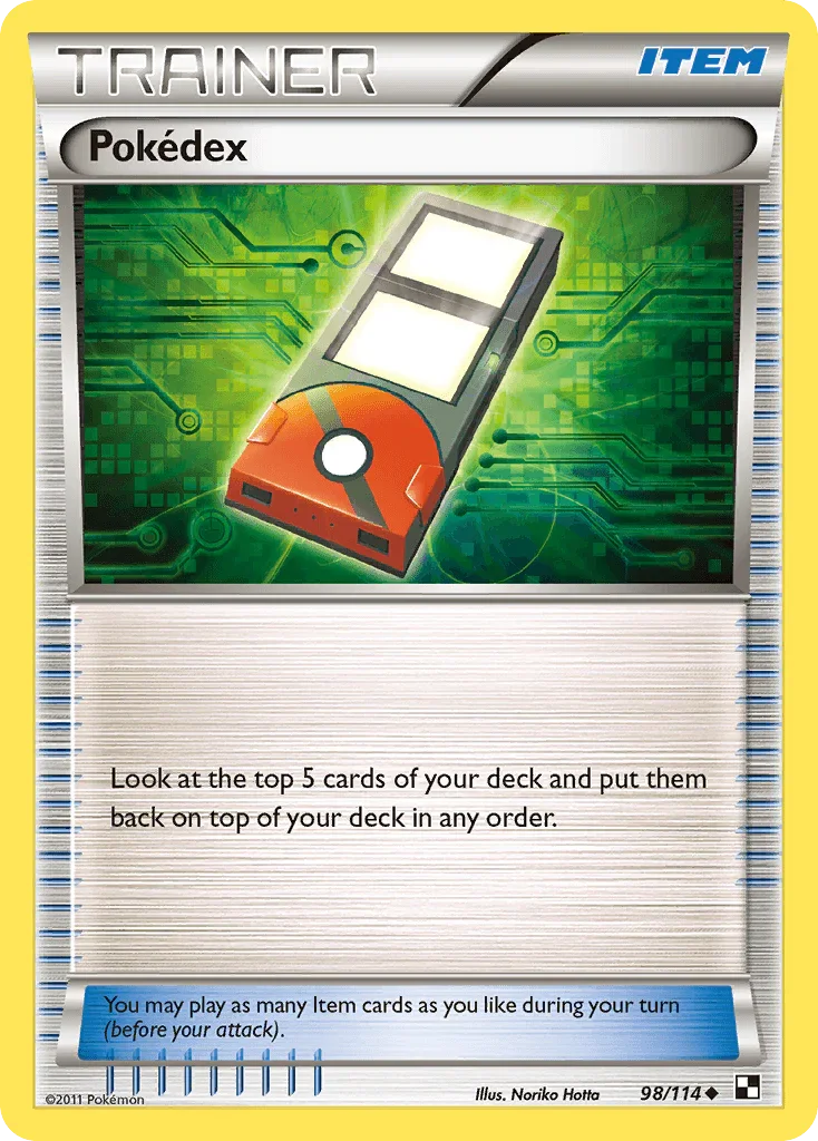 98, Black & White: Base Set, Item, Normal, Reverse Holofoil, Uncommon Pokedex (98/114) [Black & White: Base Set] - Trading Card World