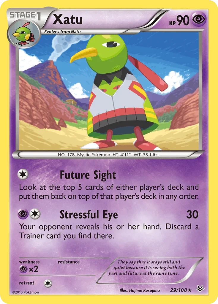 29, Normal, Psychic, Psychic[×2], Rare, Reverse Holofoil, XY: Roaring Skies Xatu (29/108) [XY: Roaring Skies] - Trading Card World