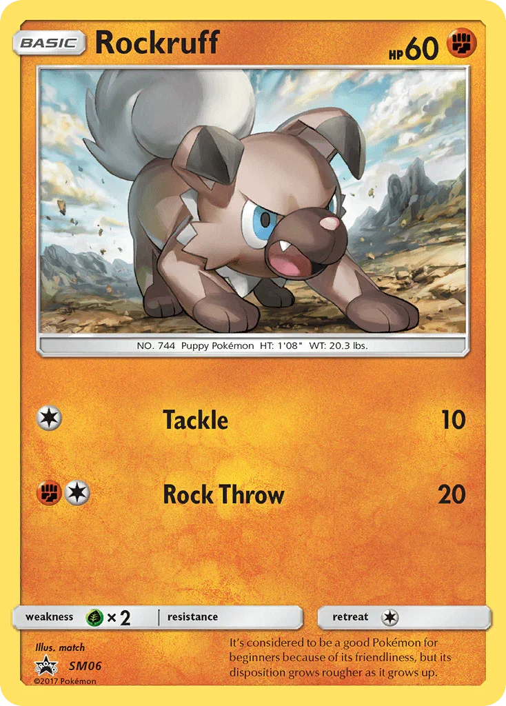 Black Star Promo, Fighting, Grass[×2], Holofoil, SM06, Sun & Moon: Black Star Promos Rockruff (SM06) [Sun & Moon: Black Star Promos] - Trading Card World