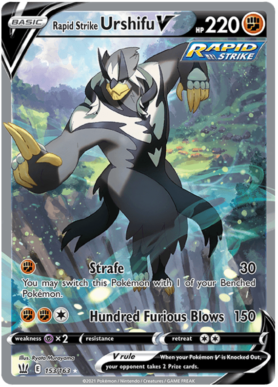153, Fighting, Holofoil, Psychic[x2], Sword & Shield: Battle Styles, Ultra Rare Rapid Strike Urshifu V (153/163) [Sword & Shield: Battle Styles] - Trading Card World