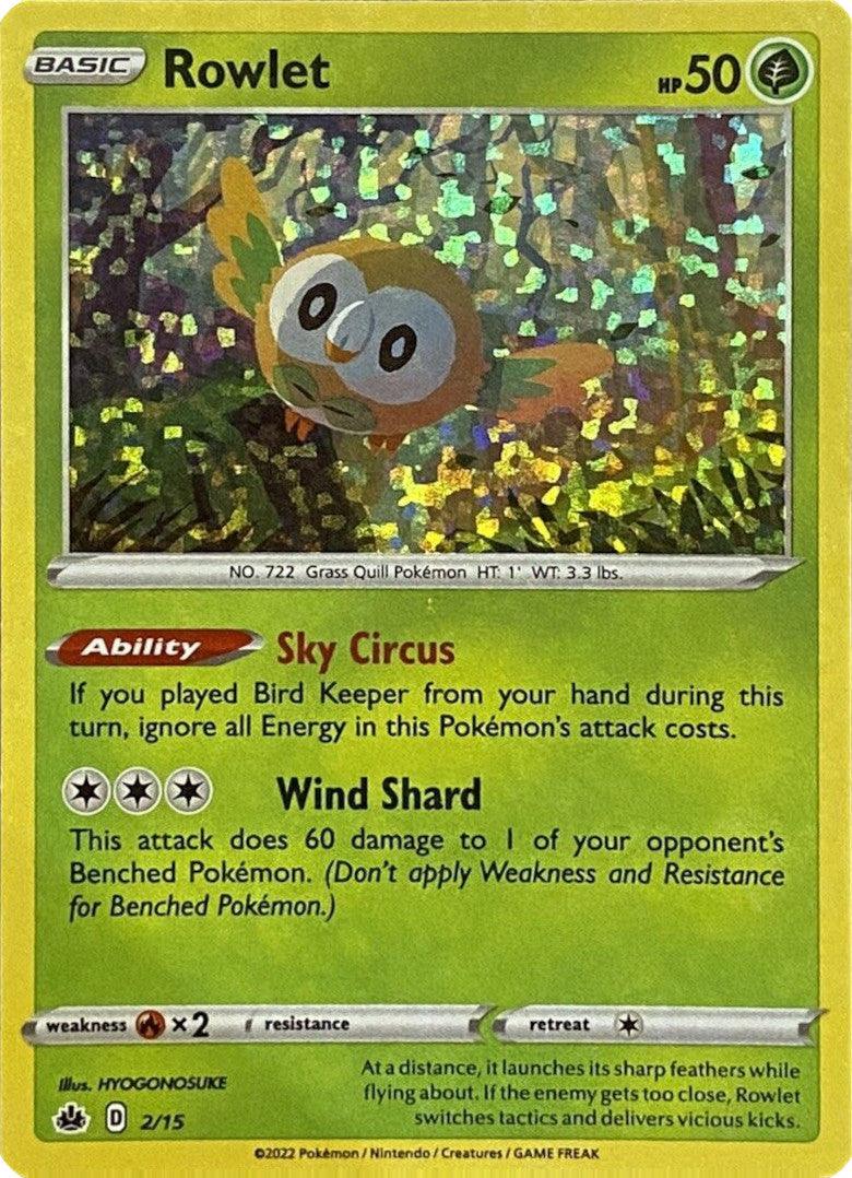 Fire [x2], Grass, Holofoil, McDonald's Promos: Match Battle, Promo Rowlet (2/15) [McDonald's Promos: Match Battle] - Trading Card World