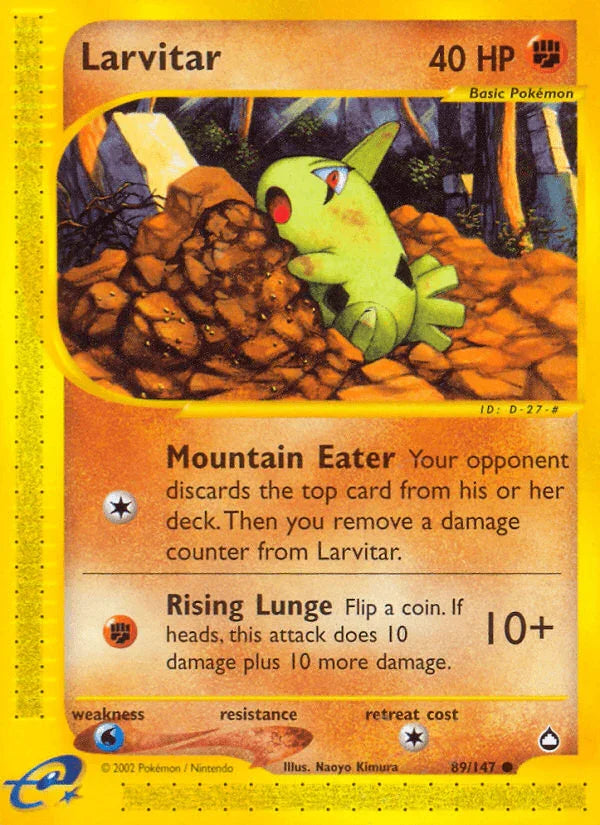 89, Aquapolis, Common, Fighting, Normal, Reverse Holofoil, Water[×2] Larvitar (89/147) [Aquapolis] - Trading Card World