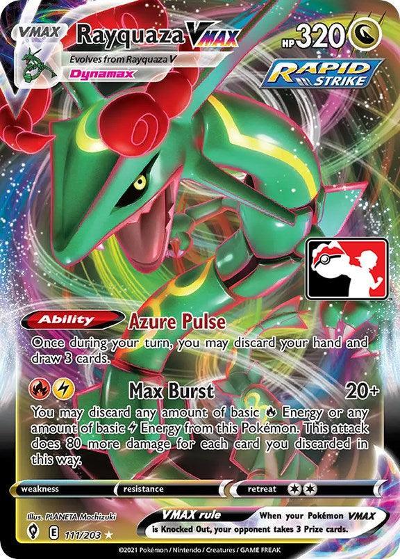 111, Dragon, Holofoil, Prize Pack Series One, Ultra Rare Rayquaza VMAX (111/203) [Prize Pack Series One] - Trading Card World