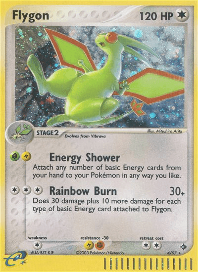 Colorless, Colorless[×2], EX: Dragon, Fire[-30], Holo Rare, Holofoil, Lightning[-30], Reverse Holofoil Flygon (4/97) [EX: Dragon] - Trading Card World