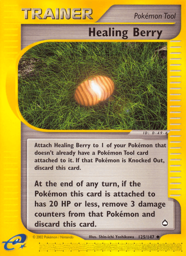 125, Aquapolis, Item, Normal, Reverse Holofoil, Uncommon Healing Berry (125/147) [Aquapolis] - Trading Card World