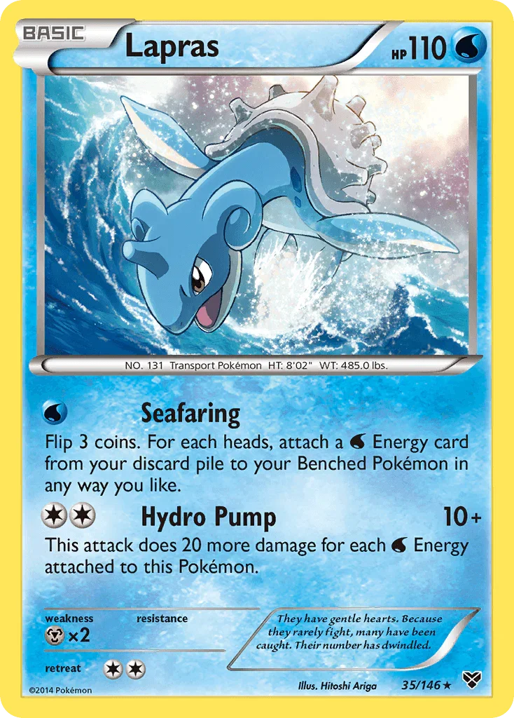 35, Holo Rare, Holofoil, Metal[×2], Reverse Holofoil, Water, XY: Base Set Lapras (35/146) [XY: Base Set] - Trading Card World