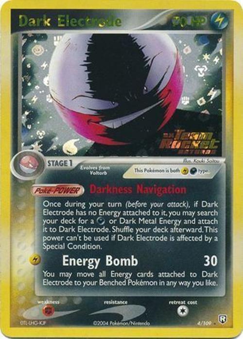 Darkness, EX: Team Rocket Returns, Fighting[×2], Holo Rare, Lightning, Reverse Holofoil Dark Electrode (4/109) (Stamped) [EX: Team Rocket Returns] - Trading Card World