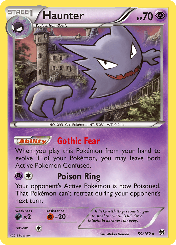 59, Darkness[×2], Fighting[-20], Normal, Psychic, Reverse Holofoil, Uncommon, XY: BREAKthrough Haunter (59/162) [XY: BREAKthrough] - Trading Card World