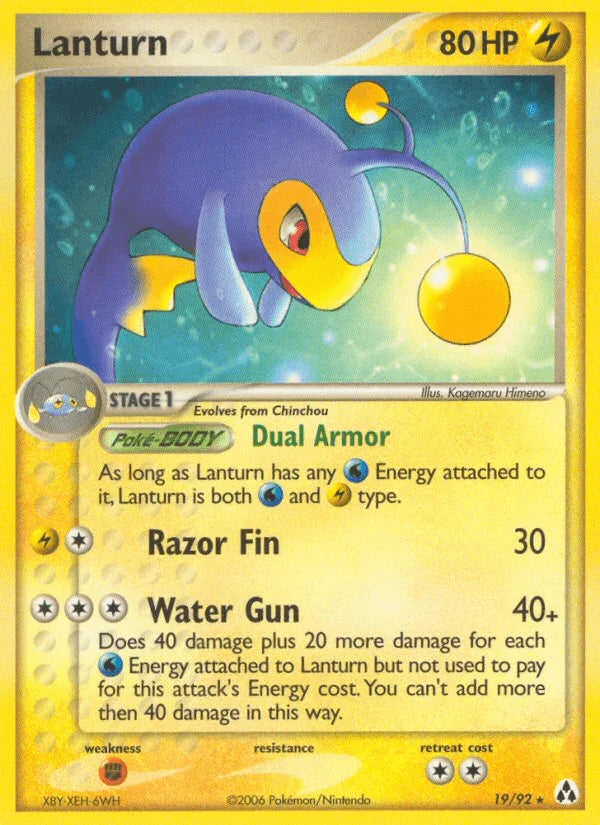 19, EX: Legend Maker, Fighting[×2], Lightning, Normal, Rare Lanturn (19/92) [EX: Legend Maker] - Trading Card World
