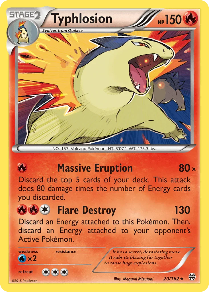 20, Fire, Holo Rare, Holofoil, Reverse Holofoil, Water[×2], XY: BREAKthrough Typhlosion (20/162) [XY: BREAKthrough] - Trading Card World