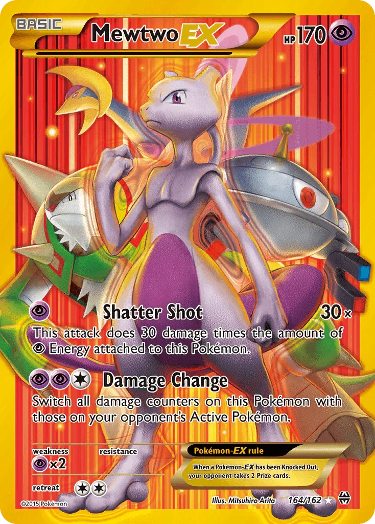164, Holofoil, Psychic, Psychic[×2], Secret Rare, XY: BREAKthrough Mewtwo EX (164/162) [XY: BREAKthrough] - Trading Card World