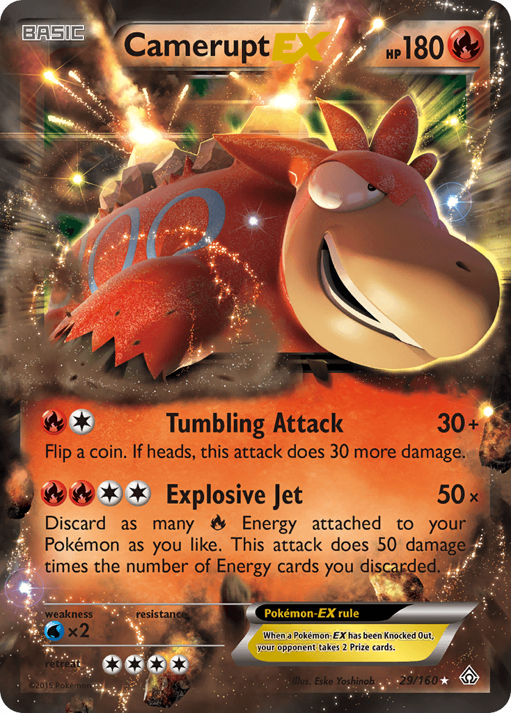 29, Fire, Holofoil, Ultra Rare, Water[×2], XY: Primal Clash Camerupt EX (29/160) [XY: Primal Clash] - Trading Card World