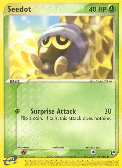 76, Common, EX: Sandstorm, Fire[×2], Grass, Normal, Reverse Holofoil Seedot (76/100) [EX: Sandstorm] - Trading Card World