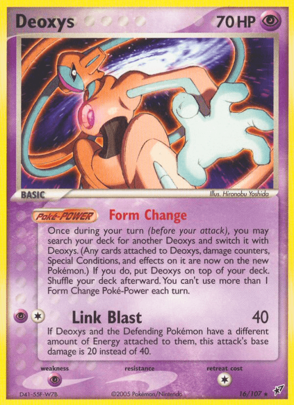 16, EX: Deoxys, Normal, Psychic, Psychic[×2], Rare Deoxys (16/107) [EX: Deoxys] - Trading Card World