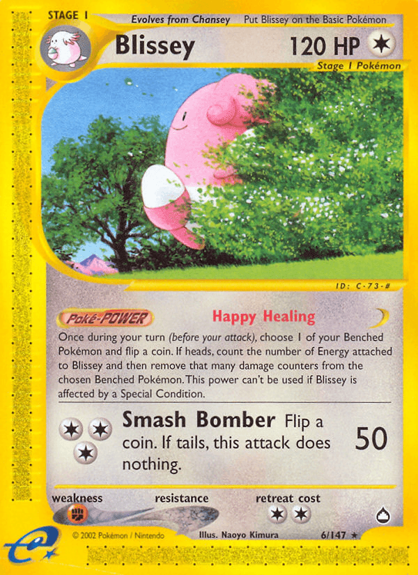 Aquapolis, Colorless, Fighting[×2], Normal, Rare, Reverse Holofoil Blissey (6/147) [Aquapolis] - Trading Card World