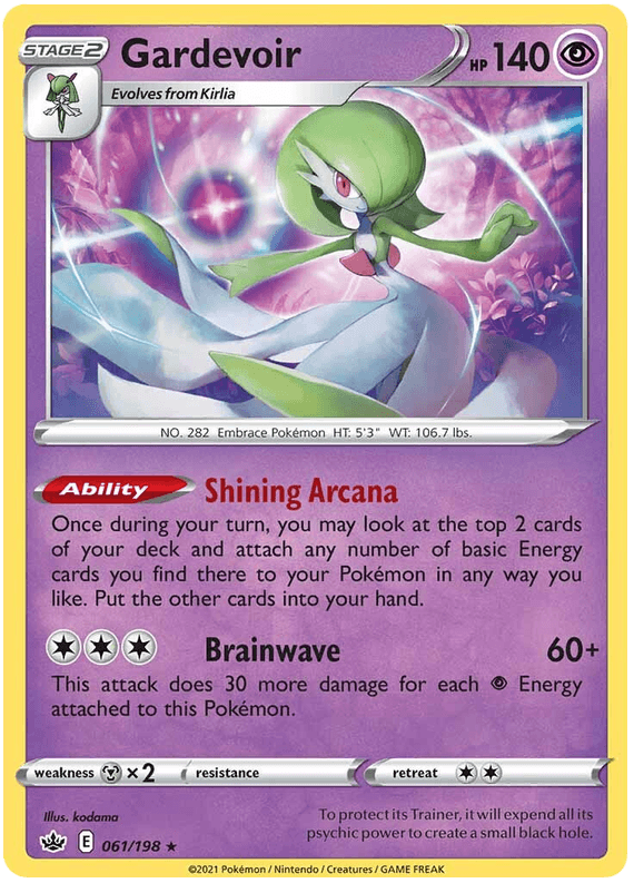 061, Holo Rare, Holofoil, Metal[x2], Psychic, Reverse Holofoil, Sword & Shield: Chilling Reign Gardevoir (061/198) [Sword & Shield: Chilling Reign] - Trading Card World