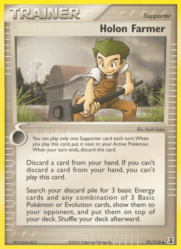 91, EX: Delta Species, Normal, Supporter, Uncommon Holon Farmer (91/113) [EX: Delta Species] - Trading Card World