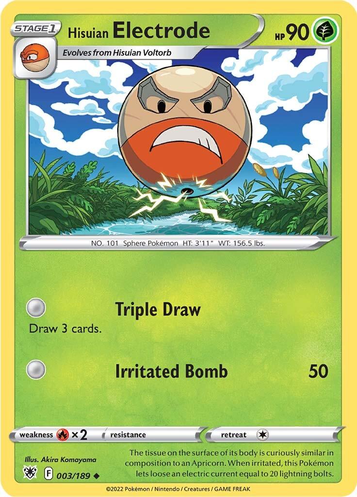 003, Fire [x2], Grass, Normal, Reverse Holofoil, Sword & Shield: Astral Radiance, Uncommon Hisuian Electrode (003/189) [Sword & Shield: Astral Radiance] - Trading Card World