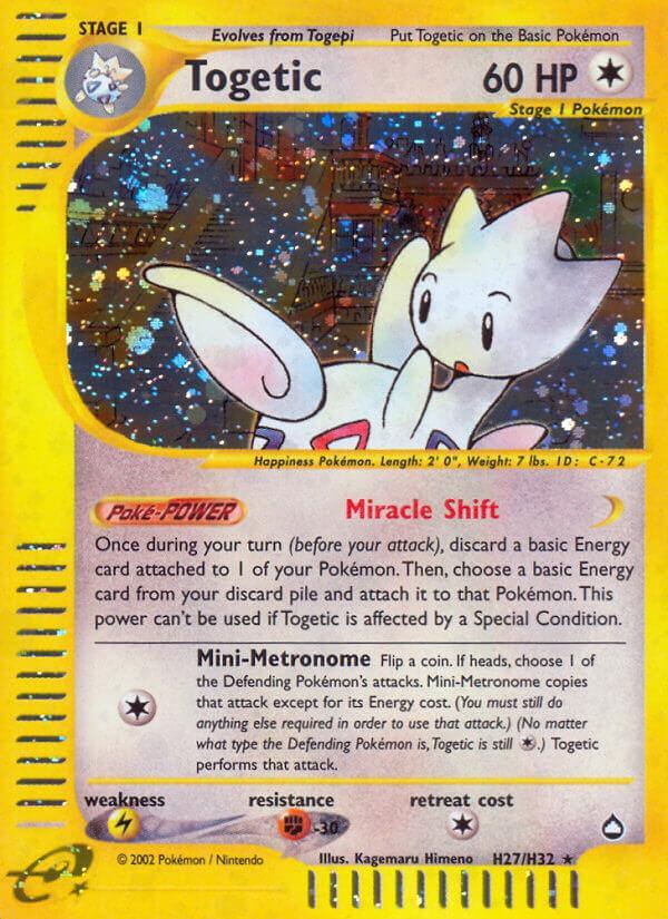 Aquapolis, Colorless, Fighting[-30], H27, Holofoil, Lightning[×2], Rare, Reverse Holofoil Togetic (H27/H32) [Aquapolis] - Trading Card World