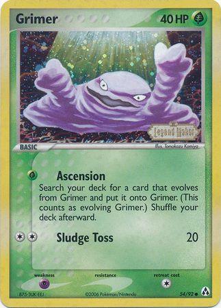 54, Common, EX: Legend Maker, Grass, Psychic[×2], Reverse Holofoil Grimer (54/92) (Stamped) [EX: Legend Maker] - Trading Card World