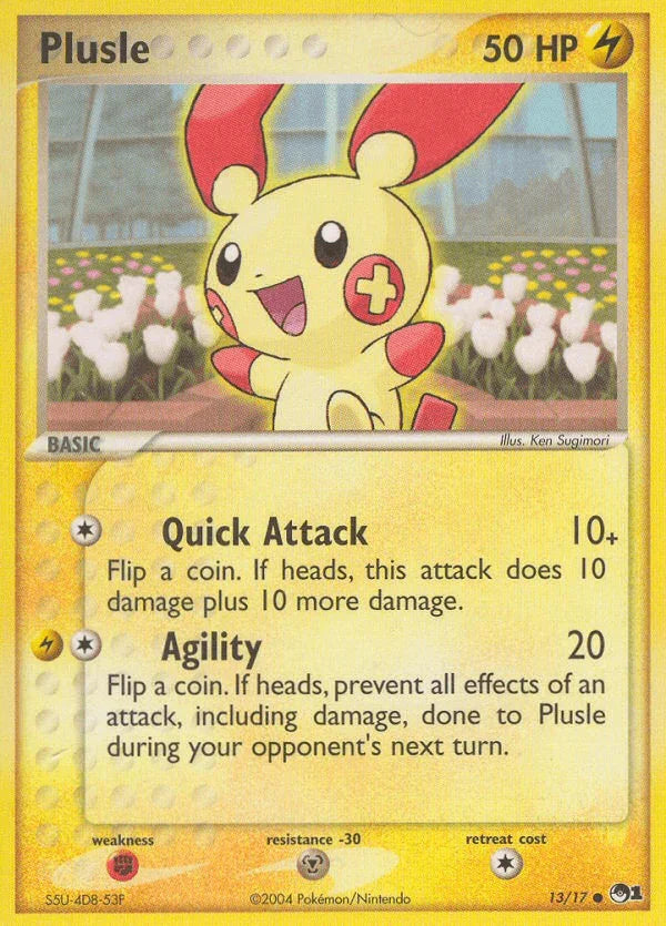 13, Common, Fighting[×2], Lightning, Metal[-30], Normal, POP Series 1 Plusle (13/17) [POP Series 1] - Trading Card World
