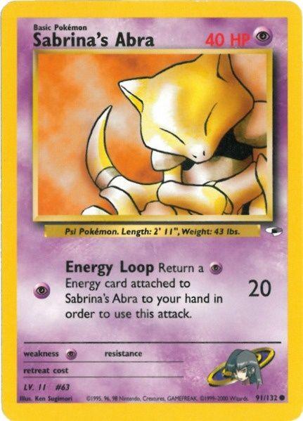 91, Common, Gym Heroes Unlimited, Normal, Psychic, Psychic[×2] Sabrina's Abra (91/132) [Gym Heroes Unlimited] - Trading Card World