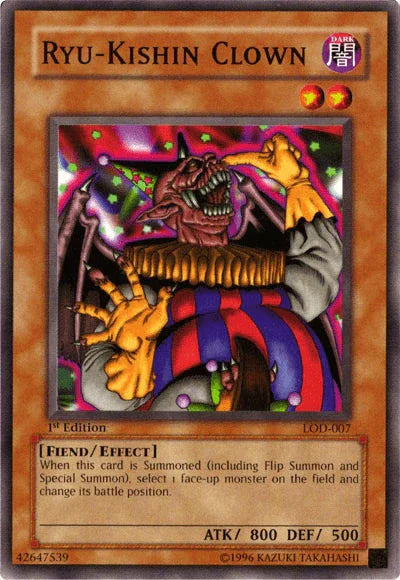 1st Edition, Common, Dark, Effect Monster, Fiend, Legacy of Darkness, Unlimited Ryu-Kishin Clown [LOD-007] Common - Trading Card World
