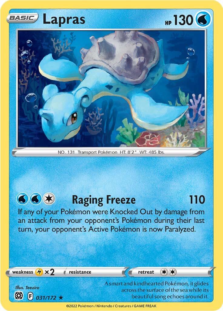 031, Lightning [x2], Normal, Rare, Reverse Holofoil, Sword & Shield: Brilliant Stars, Water Lapras (031/172) [Sword & Shield: Brilliant Stars] - Trading Card World