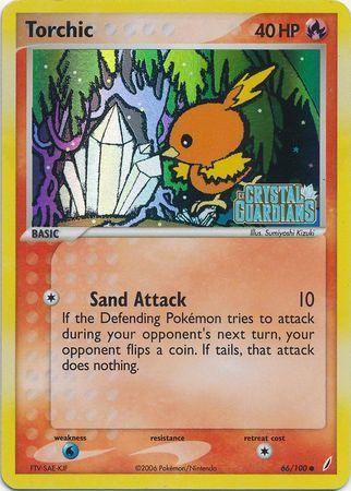 66, Common, EX: Crystal Guardians, Fire, Reverse Holofoil, Water[×2] Torchic (66/100) (Stamped) [EX: Crystal Guardians] - Trading Card World