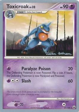 31, Normal, Psychic, Psychic[+20], Rare, World Championships 2008 Toxicroak LV.32 (31/100) (Intimidation - Tristan Robinson) [World Championships 2008] - Trading Card World