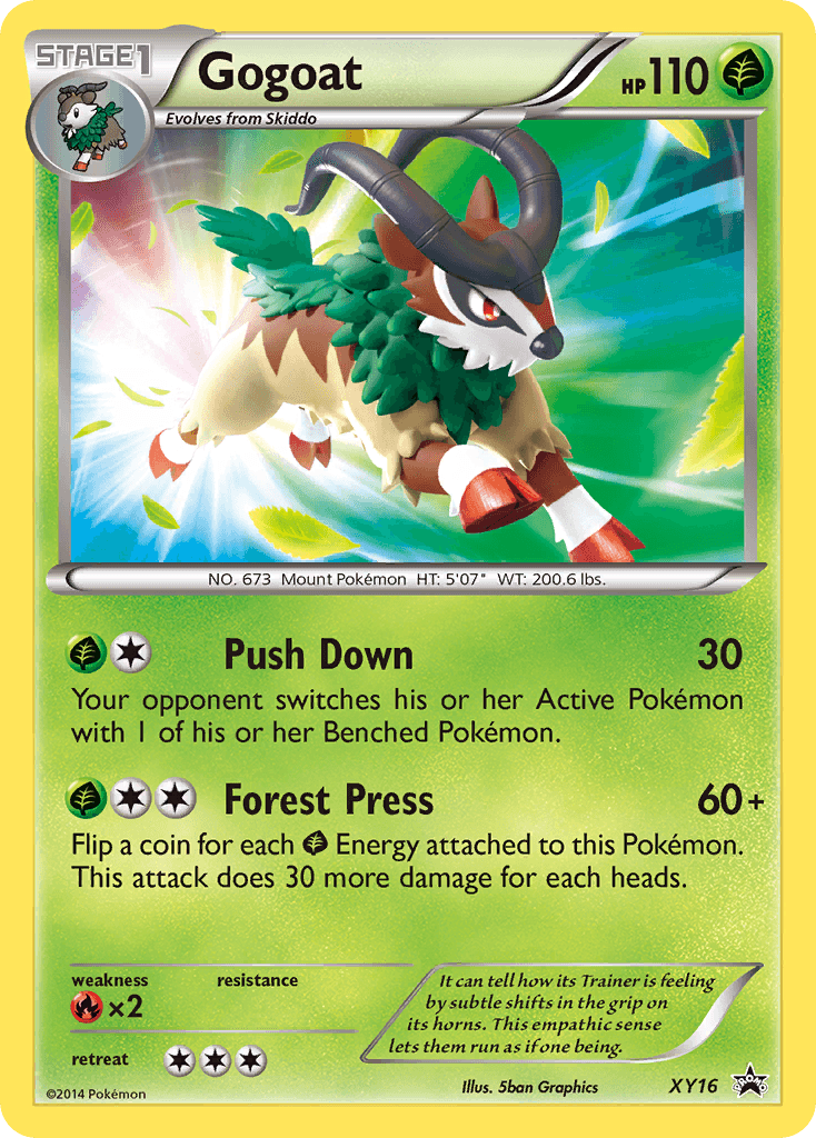 Fire[×2], Grass, Holofoil, Promo, XY16, XY: Black Star Promos Gogoat (XY16) [XY: Black Star Promos] - Trading Card World