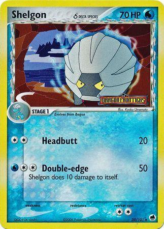 38, EX: Dragon Frontiers, Reverse Holofoil, Uncommon, Water Shelgon (38/101) (Delta Species) (Stamped) [EX: Dragon Frontiers] - Trading Card World