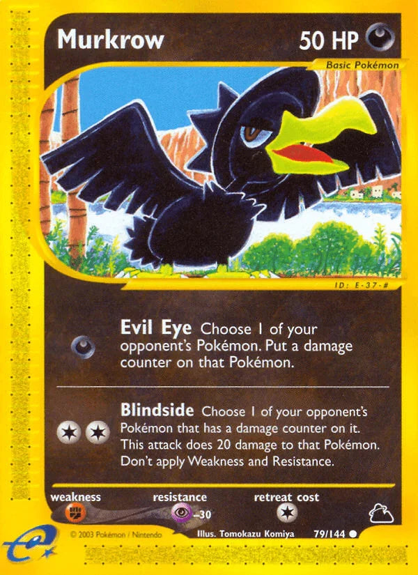 79, Common, Darkness, Fighting[×2], Normal, Psychic[-30], Reverse Holofoil, Skyridge Murkrow (79/144) [Skyridge] - Trading Card World