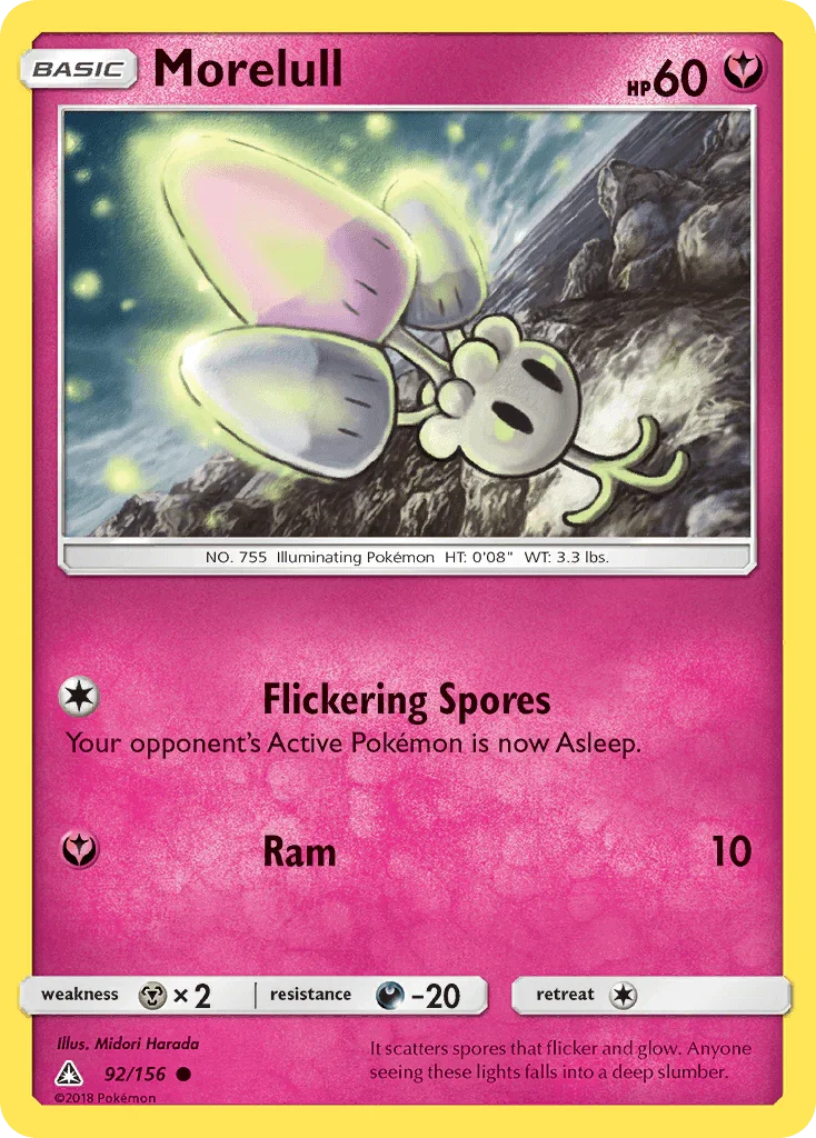 92, Common, Darkness[-20], Fairy, Metal[×2], Normal, Reverse Holofoil, Sun & Moon: Ultra Prism Morelull (92/156) [Sun & Moon: Ultra Prism] - Trading Card World