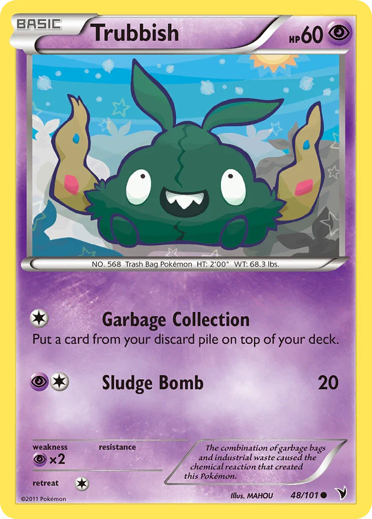 48, Black & White: Noble Victories, Common, Normal, Psychic, Psychic[×2], Reverse Holofoil Trubbish (48/101) [Black & White: Noble Victories] - Trading Card World