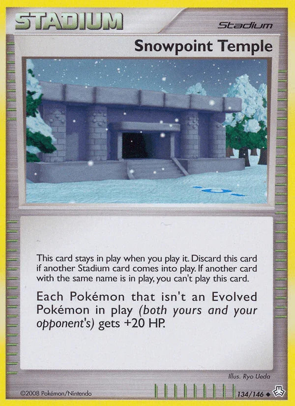 134, Diamond & Pearl: Legends Awakened, Normal, Reverse Holofoil, Stadium, Uncommon Snowpoint Temple (134/146) [Diamond & Pearl: Legends Awakened] - Trading Card World