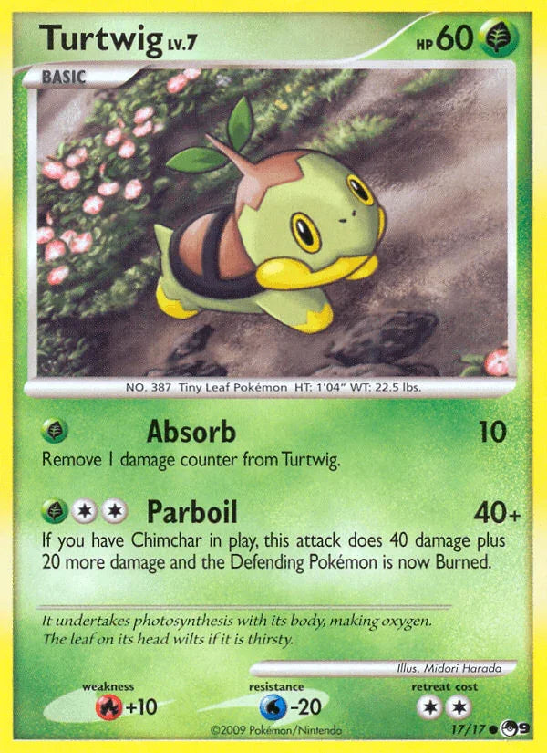 17, Common, Fire [+10], Grass, Normal, POP Series 9, Water[-20] Turtwig (17/17) [POP Series 9] - Trading Card World