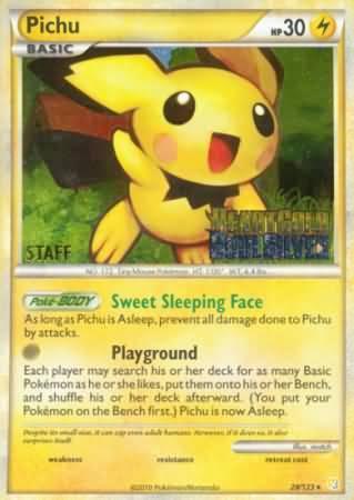 28, Holofoil, Lightning, Nintendo: Black Star Promos, Promo Pichu (28/123) (Staff Prerelease Promo) [Nintendo: Black Star Promos] - Trading Card World