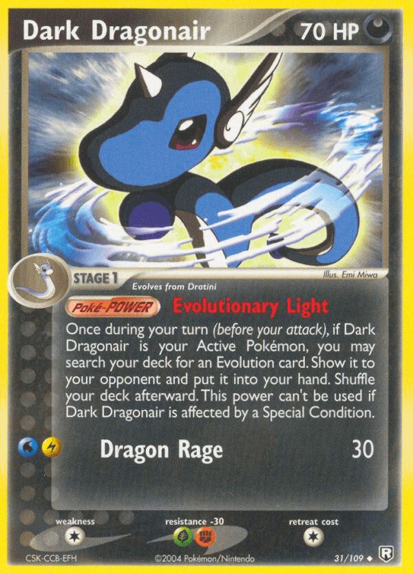 31, Colorless[×2], Darkness, EX: Team Rocket Returns, Fighting[-30], Grass[-30], Normal, Uncommon Dark Dragonair (31/109) [EX: Team Rocket Returns] - Trading Card World