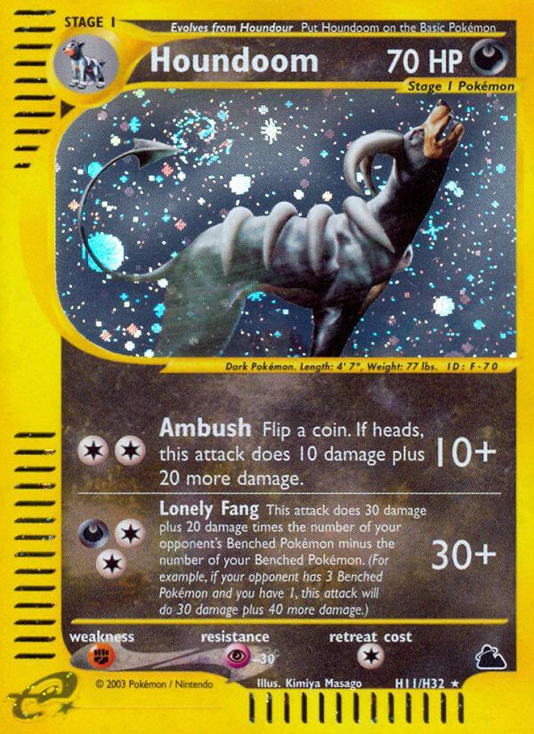 Darkness, Fighting[×2], H11, Holo Rare, Holofoil, Psychic[-30], Reverse Holofoil, Skyridge Houndoom (H11/H32) [Skyridge] - Trading Card World