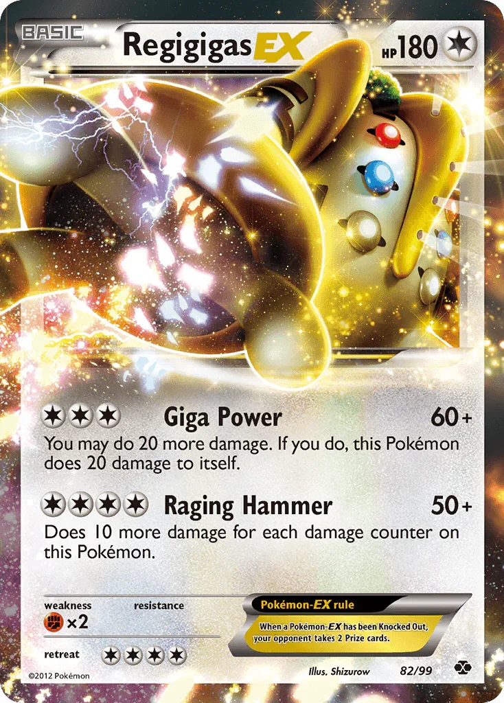 82, Black & White: Next Destinies, Colorless, Fighting[×2], Holofoil, Ultra Rare Regigigas EX (82/99) [Black & White: Next Destinies] - Trading Card World