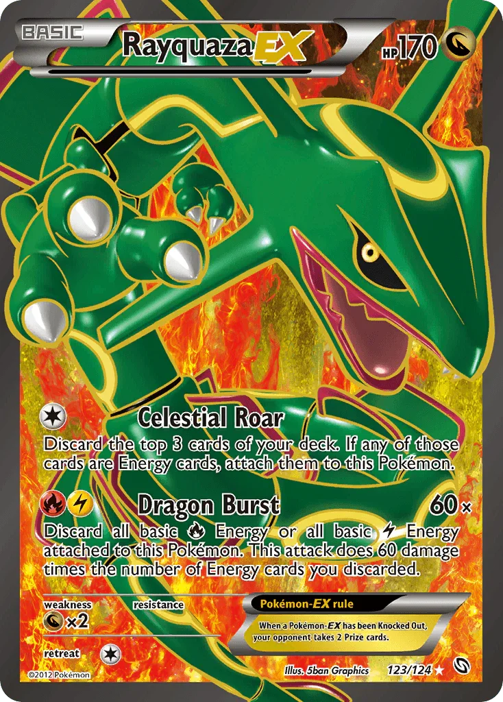 123, Black & White: Dragons Exalted, Dragon, Dragon[×2], Holofoil, Ultra Rare Rayquaza EX (123/124) [Black & White: Dragons Exalted] - Trading Card World