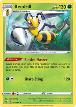 003, Fire[×2], Grass, Normal, Rare, Reverse Holofoil, Sword & Shield: Vivid Voltage Beedrill (003/185) [Sword & Shield: Vivid Voltage] - Trading Card World