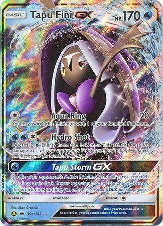 39, Holofoil, Promo, Sun & Moon: Burning Shadows, Water Tapu Fini GX (39/147) (Alternate card) (Jumbo Card) [Sun & Moon: Burning Shadows] - Trading Card World