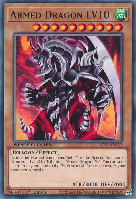 1st Edition, Common, Dragon, Effect Monster, Light, Speed Duel GX: Duelists of Shadows Armed Dragon LV10 [SGX3-ENI27] Common - Trading Card World