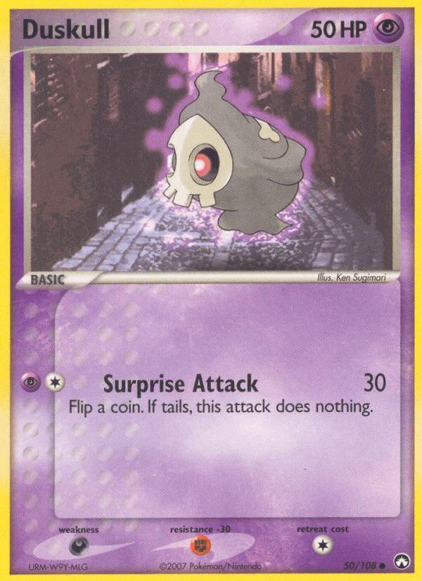 50, Common, Darkness[×2], EX: Power Keepers, Fighting[-30], Normal, Psychic Duskull (50/108) [EX: Power Keepers] - Trading Card World