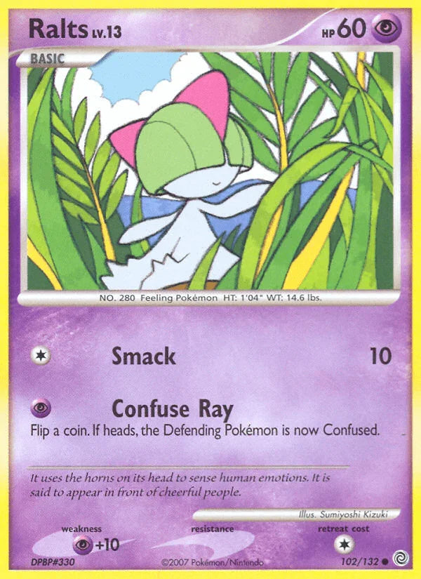 102, Common, Diamond & Pearl: Secret Wonders, Normal, Psychic, Psychic[+10], Reverse Holofoil Ralts (102/132) [Diamond & Pearl: Secret Wonders] - Trading Card World