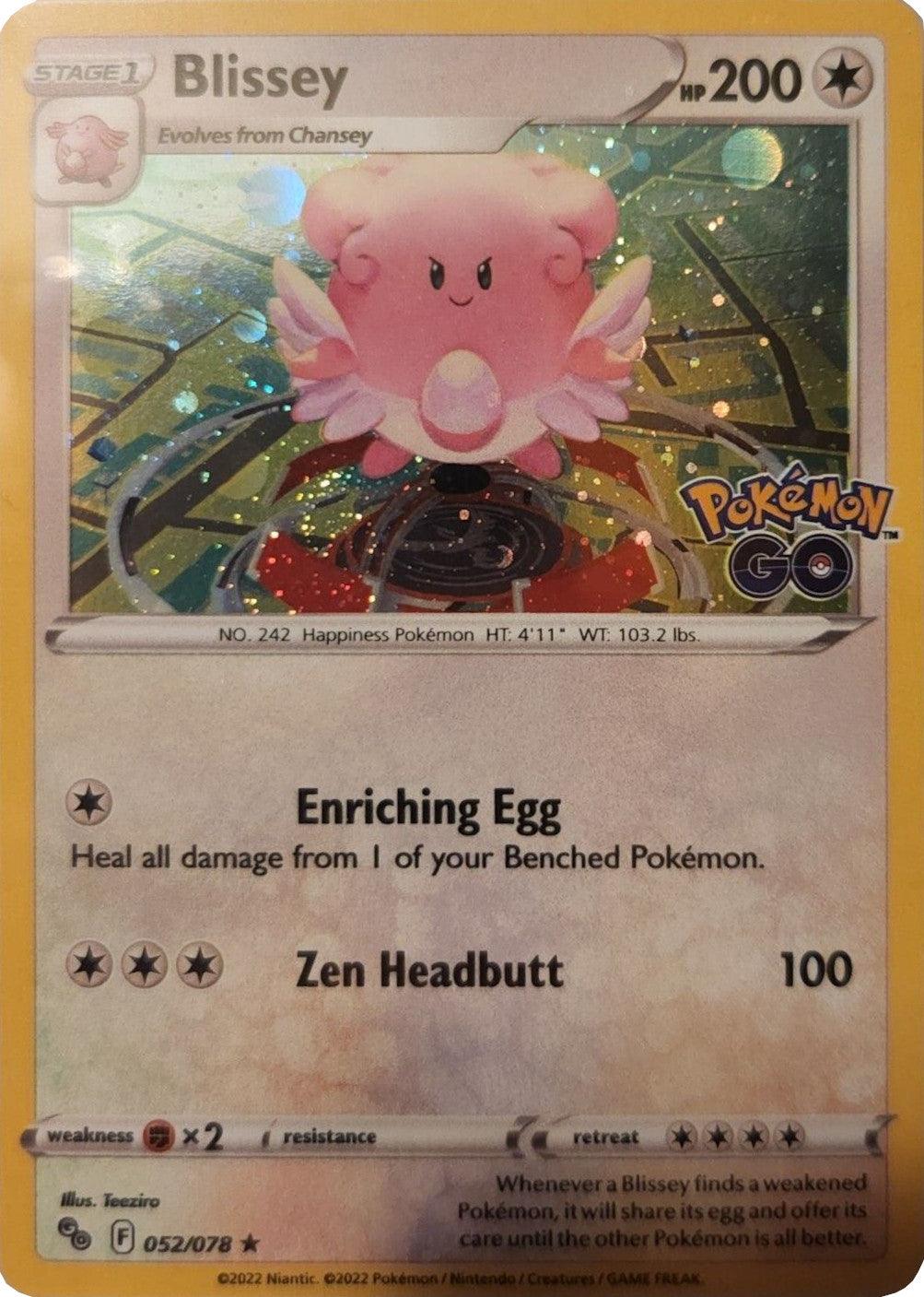 052, Colorless, Fighting [x2], Holofoil, Pokémon GO, Promo Blissey (052/078) (Cosmos Holo) [Pokémon GO] - Trading Card World